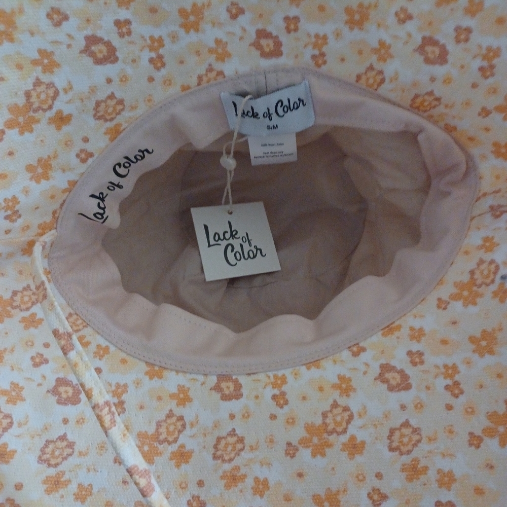 Floral Women's Sun Hat - Cream and Orange - Picture 3 of 9